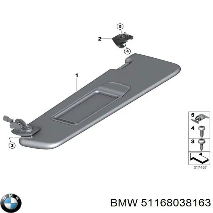 Сонцезахисний козирок 51168038163 BMW