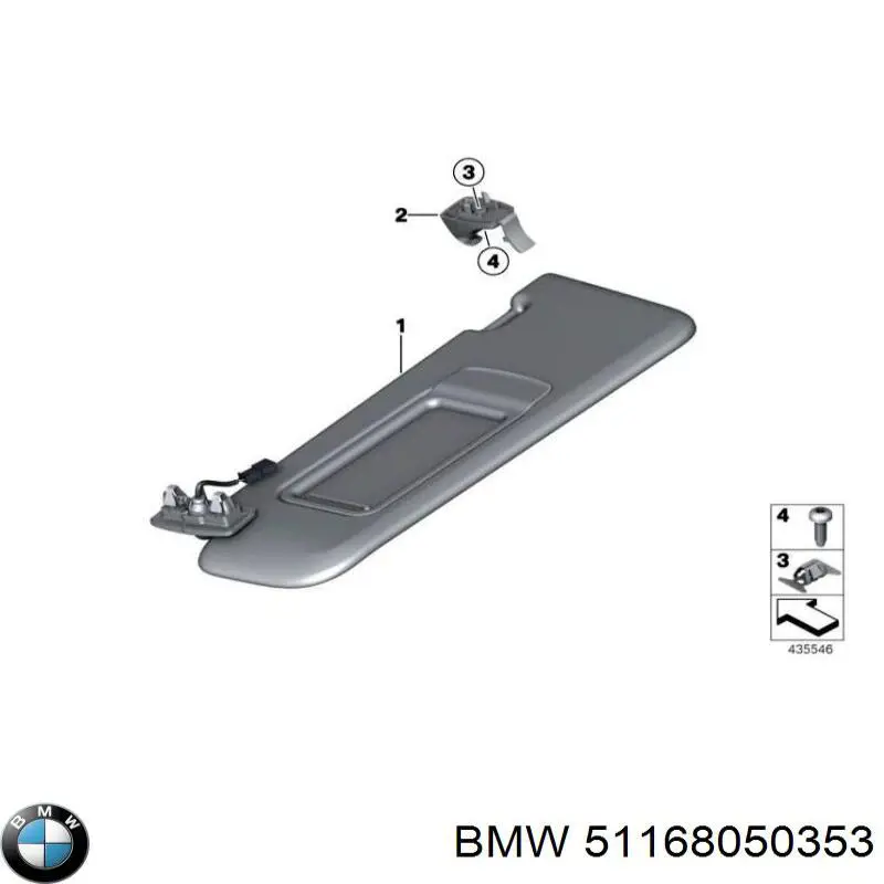 Козирок сонцезахисний автомобіля BMW 51168062217 ціна, від 38.00 USD