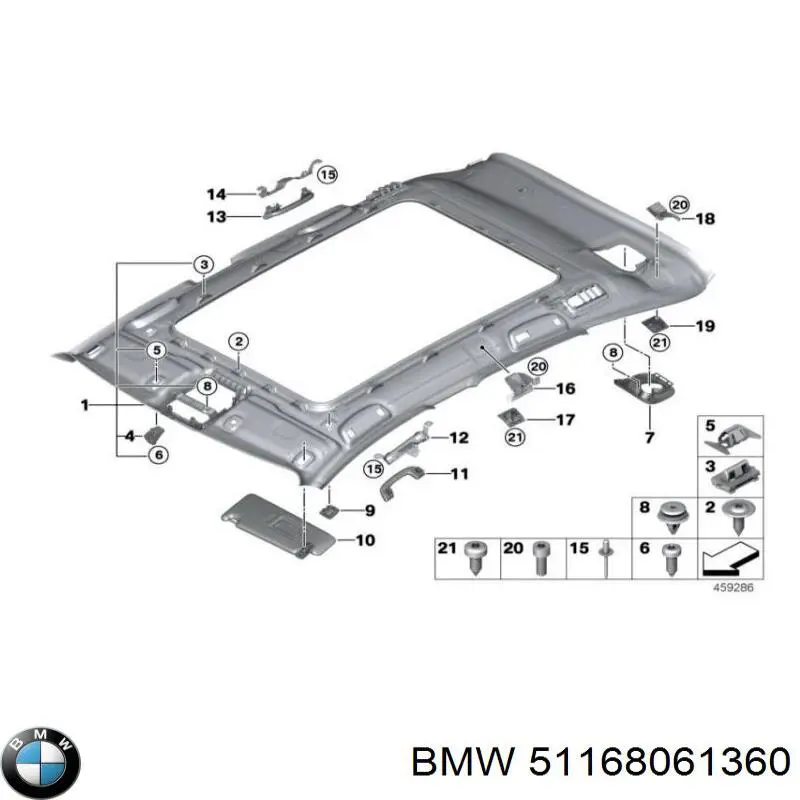 Купити 51168061360 BMW Ручка салону, дахи