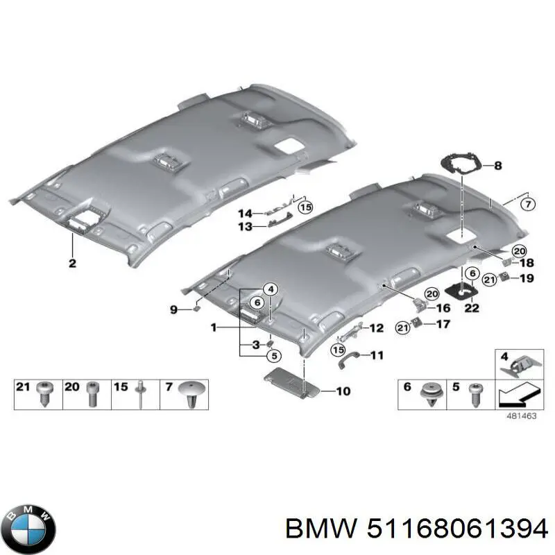 Купити 51168061394 BMW Ручка салону, дахи
