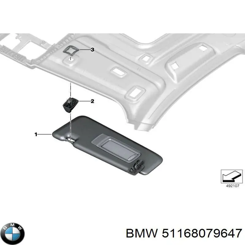Козирок сонцезахисний автомобіля BMW 51168079647 ціна, від 126.69 USD