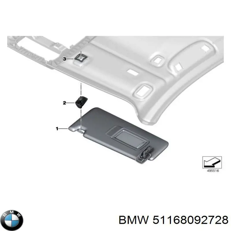 Козирок сонцезахисний автомобіля BMW 51168092728 ціна, від 26.60 USD
