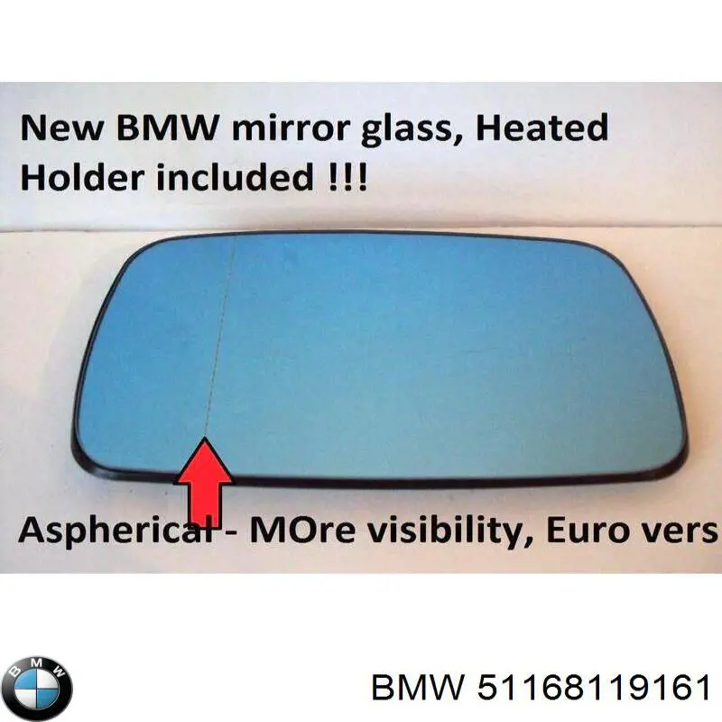 Купити 51168119161 BMW Дзеркальний елемент водійського дзеркала