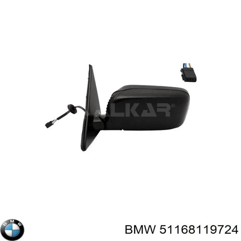 Дзеркальний елемент лівого дзеркала заднього виду BMW 51168119724 ціна, від 14.87 USD