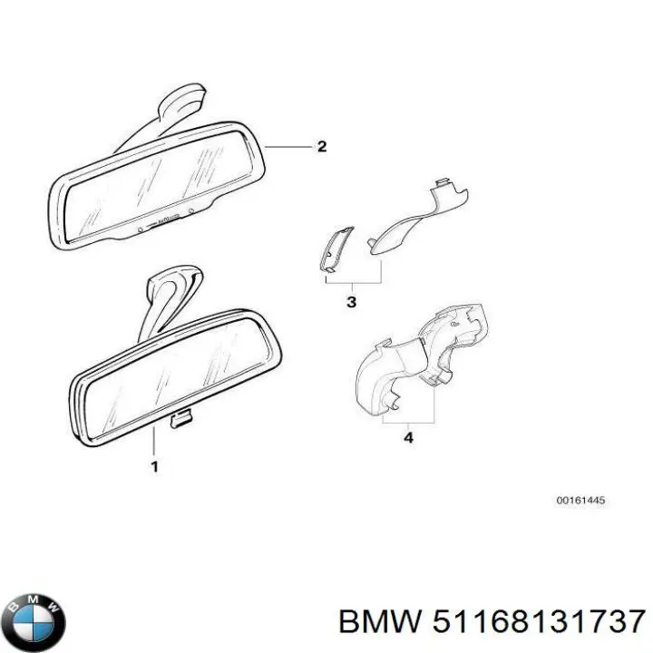 Дзеркало заднього виду в салоні BMW 015891 ціна, від 10.13 USD