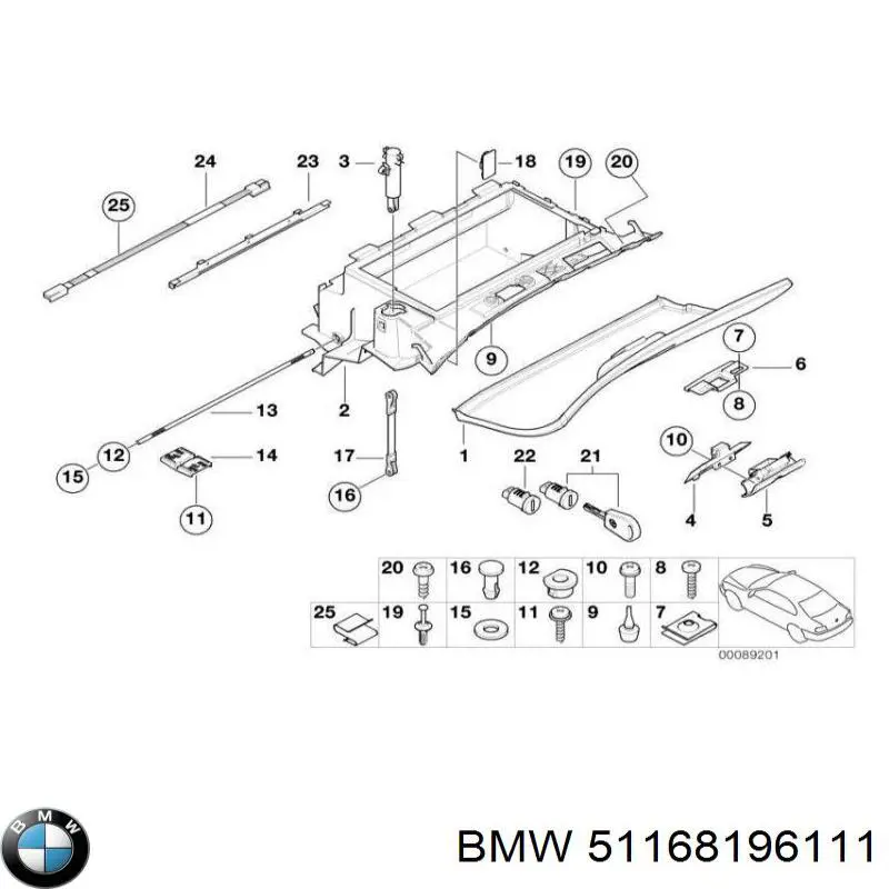 Ящик для рукавичок (бардачок) на BMW 3 (E46)