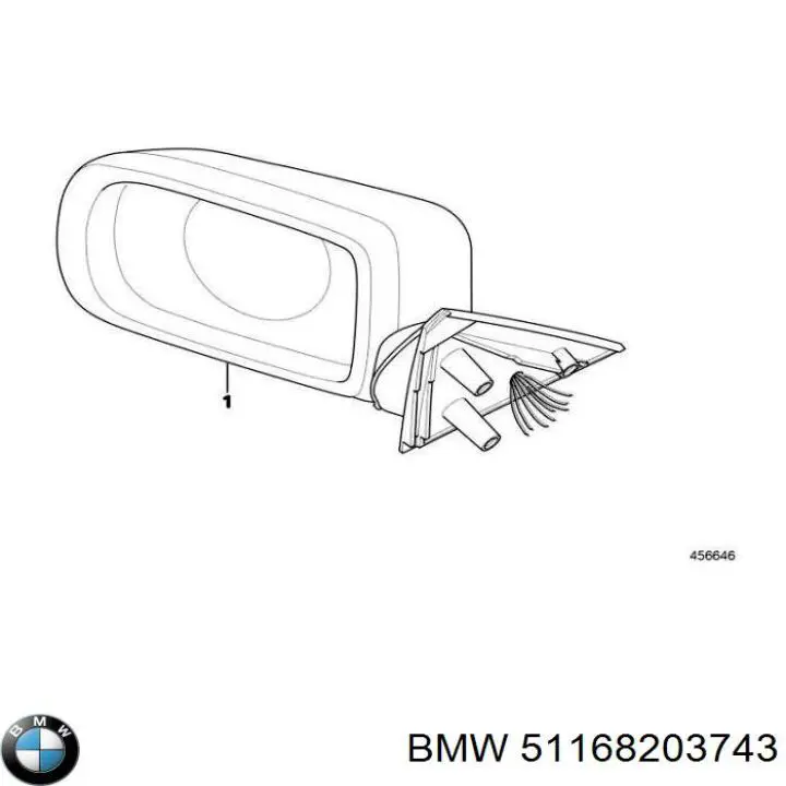 Бічне дзеркало заднього виду на BMW 5 E39