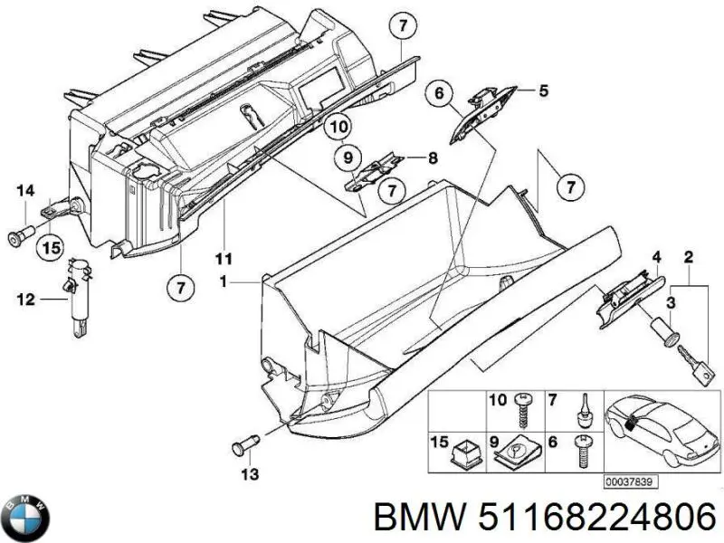 51168224806 BMW Амортизатор кришки бардачка
