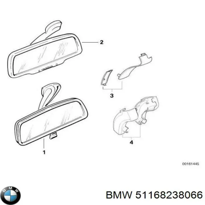 Дзеркало заднього виду в салоні BMW 51168238066 ціна, від 10.16 USD