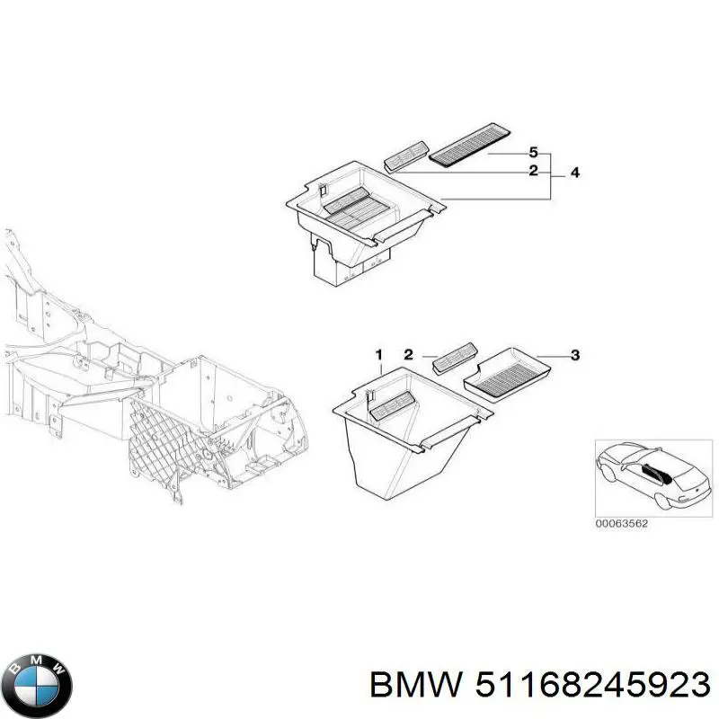 51168245923 BMW Скринька речової центральної консолі (підлокітника)