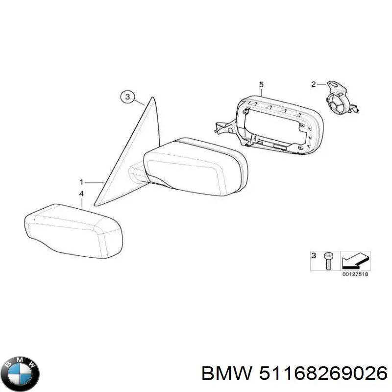 Корпус дзеркала заднього виду, правий на BMW 3 (E46)