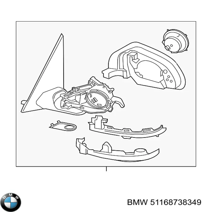 51168738349 BMW Дзеркало заднього виду, ліве