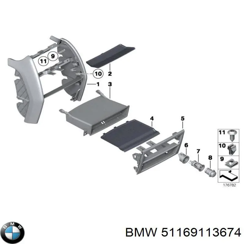 51169113674 BMW Скринька речової центральної консолі (підлокітника)