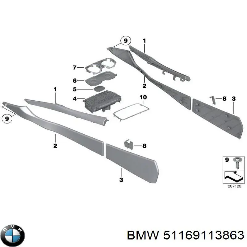 51169113863 BMW Підсклянник "торпедо"