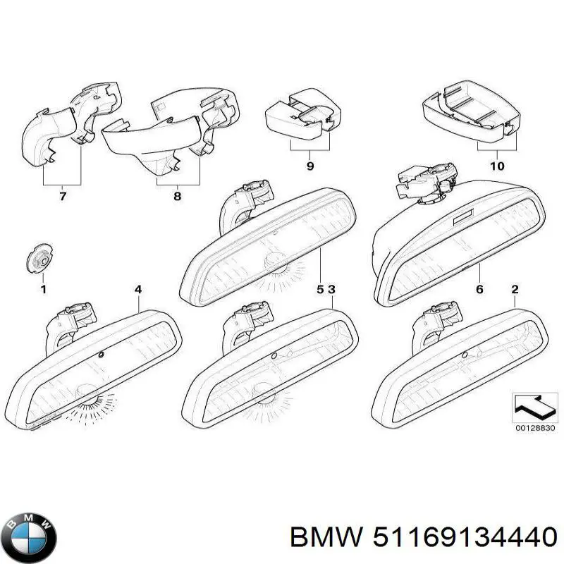 Дзеркало заднього виду в салоні BMW 51169134440 ціна, від 31.67 USD