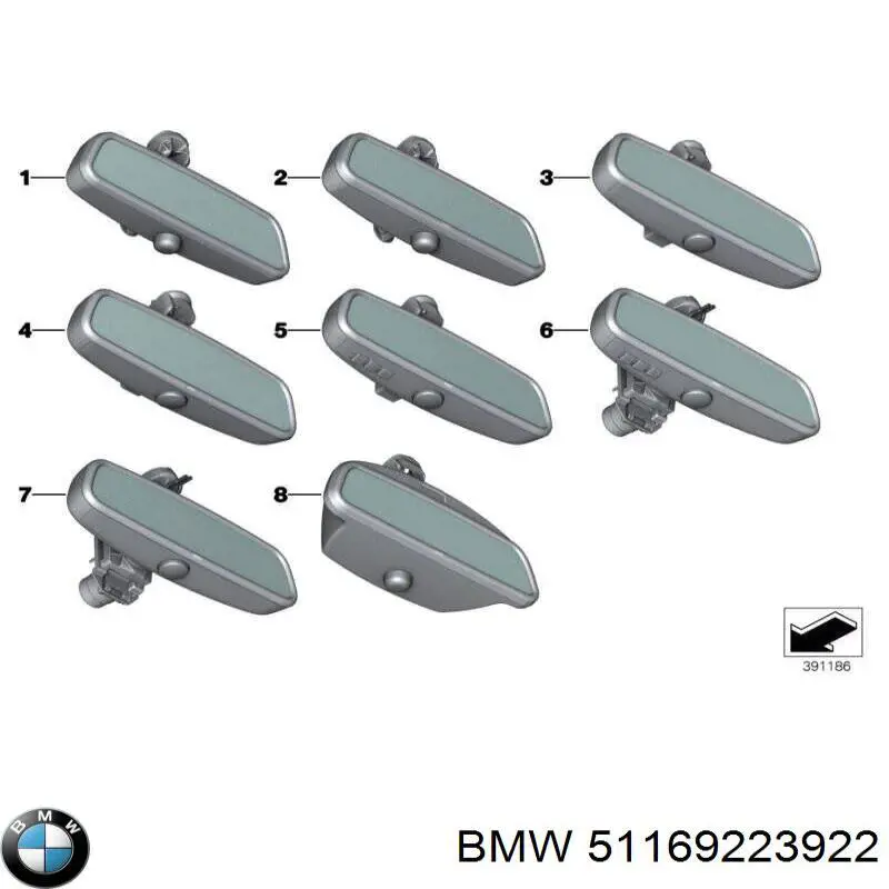 51169223922 BMW Салоне дзеркало заднього виду