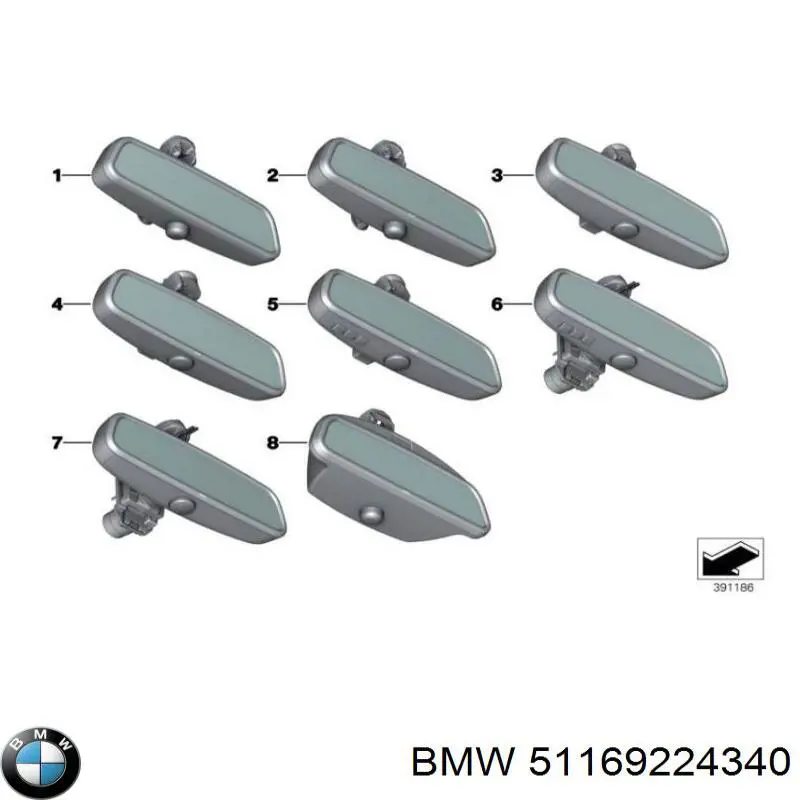 51169224340 BMW Салоне дзеркало заднього виду