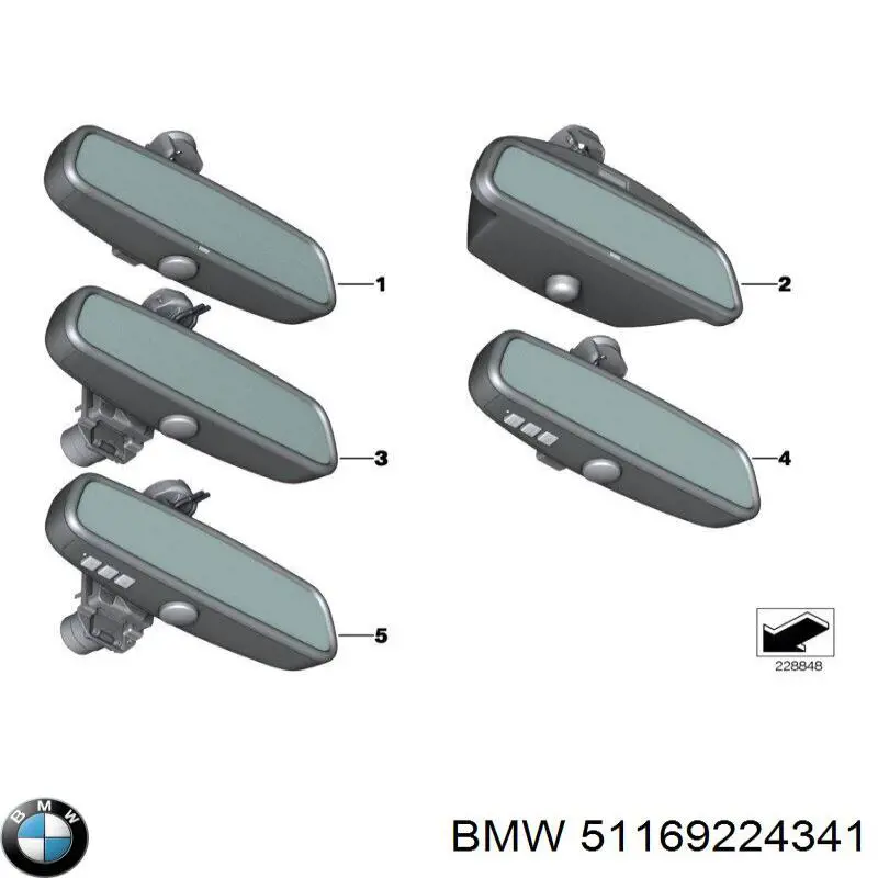 Дзеркало заднього виду в салоні BMW 51169224341 ціна, від 18.00 USD