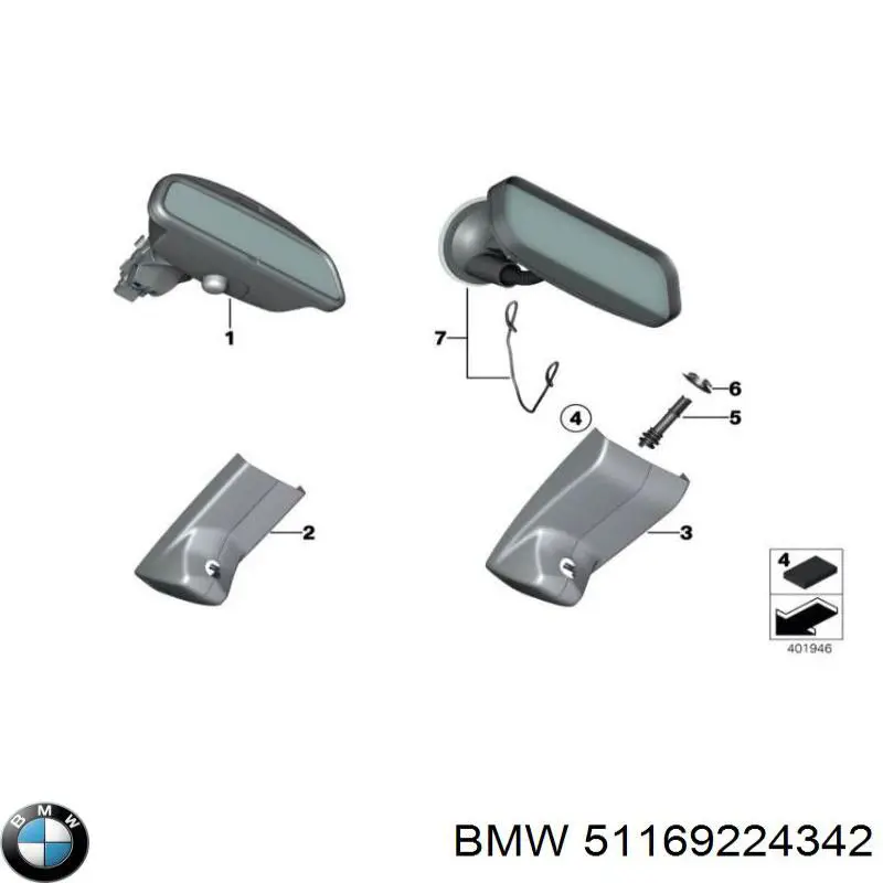 51169224342 BMW Салоне дзеркало заднього виду