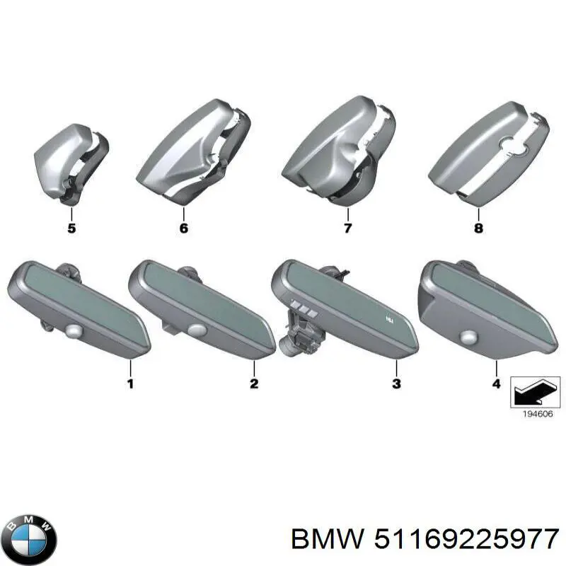 Купити 51169225977 BMW Дзеркало салону авто