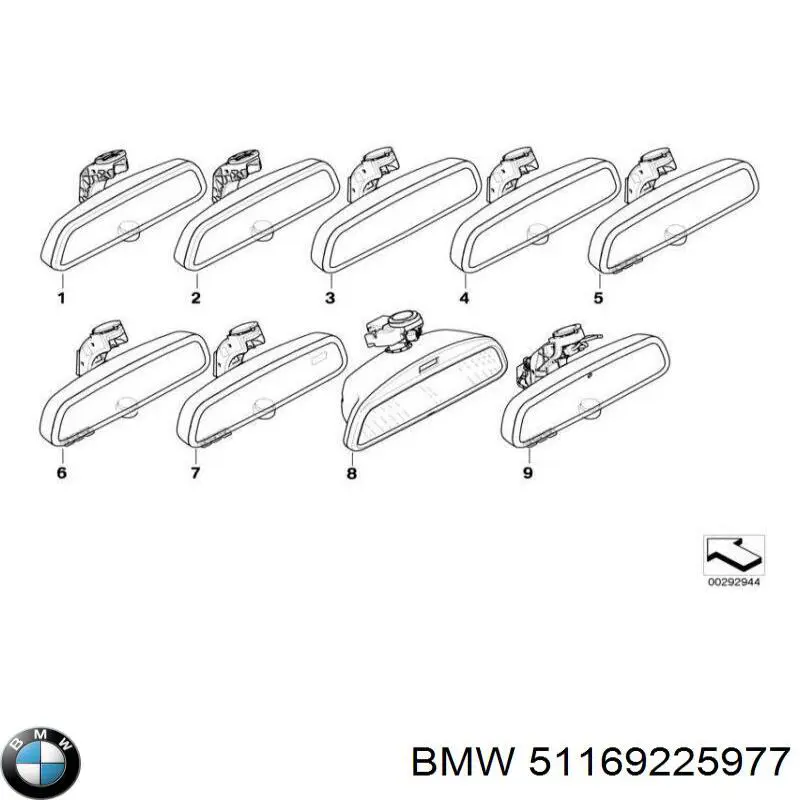 Дзеркало салону 51169225977 BMW