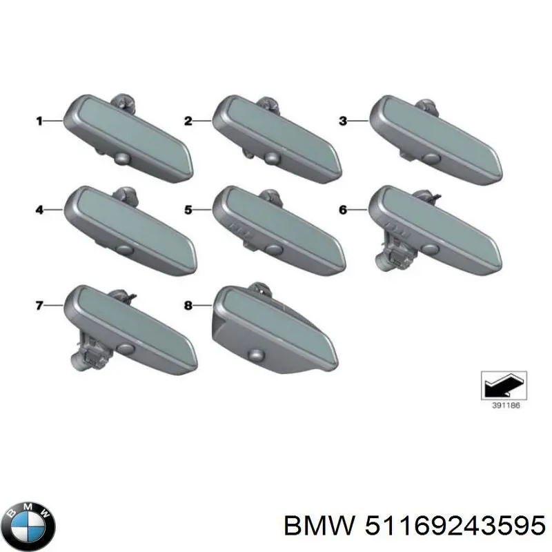 Дзеркало заднього виду в салоні на BMW 7 (F01, F02, F03, F04)