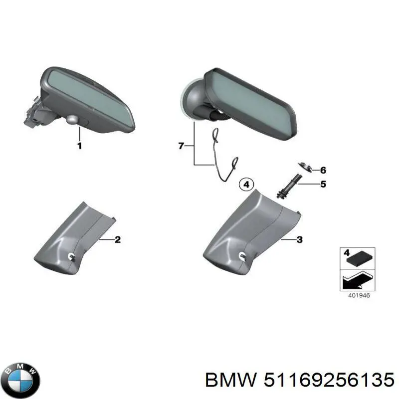 51169256135 BMW Салоне дзеркало заднього виду
