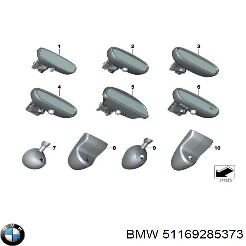 51169285373 BMW Салоне дзеркало заднього виду