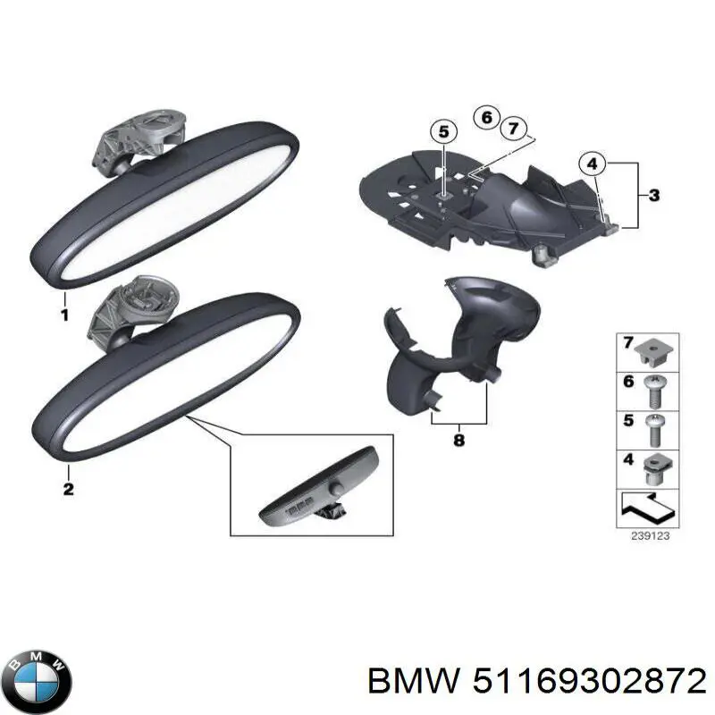 51169302872 BMW Салоне дзеркало заднього виду