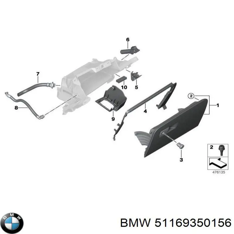 Амортизатор кришки бардачка BMW 51169350156 ціна, від 24.94 USD