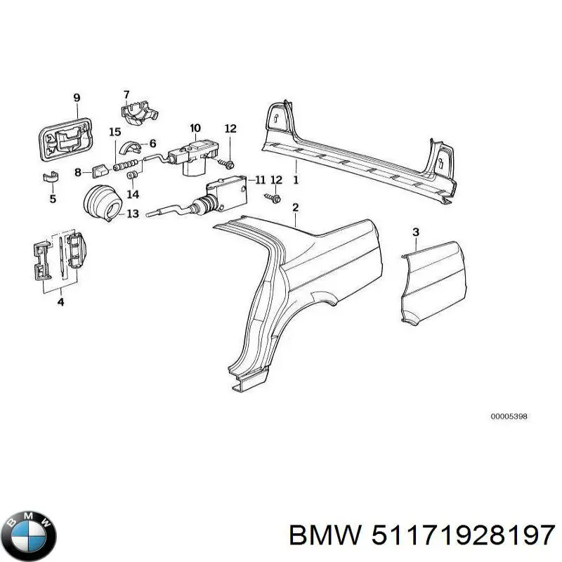 Завіса лючка бензовака на BMW 5 (E34)