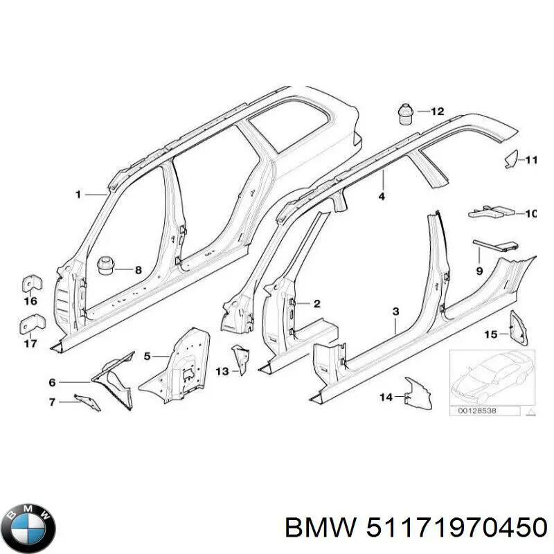 Шарнір лючка б/бака BMW 51171970450