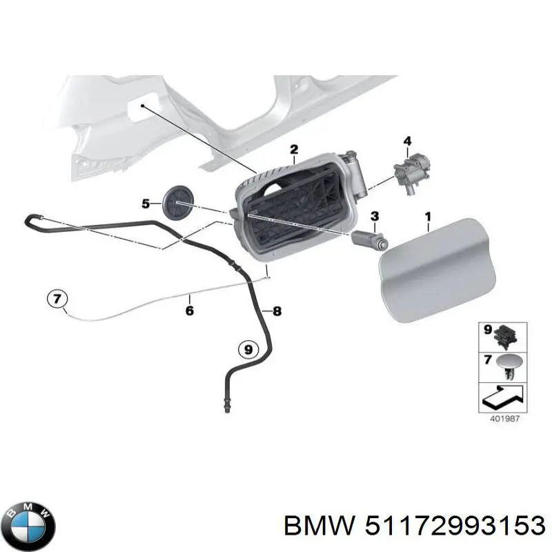 Люк б/бака на BMW X1 (E84)