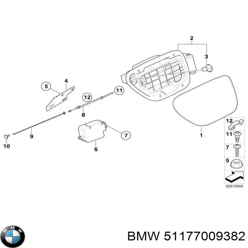 51177009382 BMW Горловина паливного бака