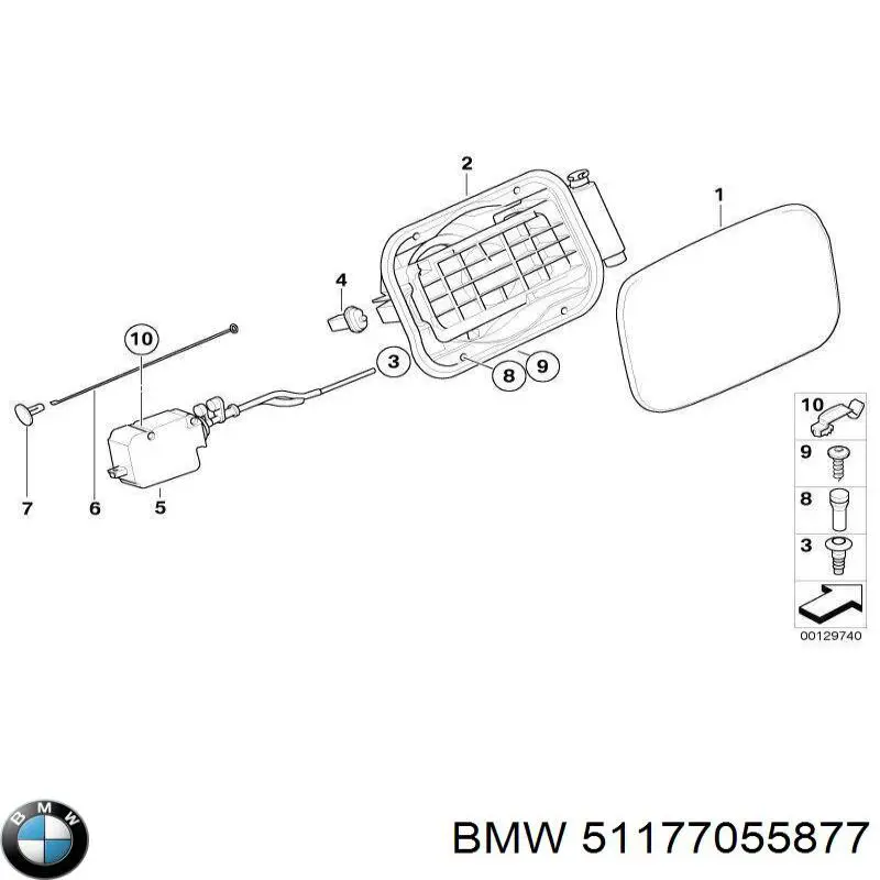 Лючок паливного бака на BMW X3 (E83)