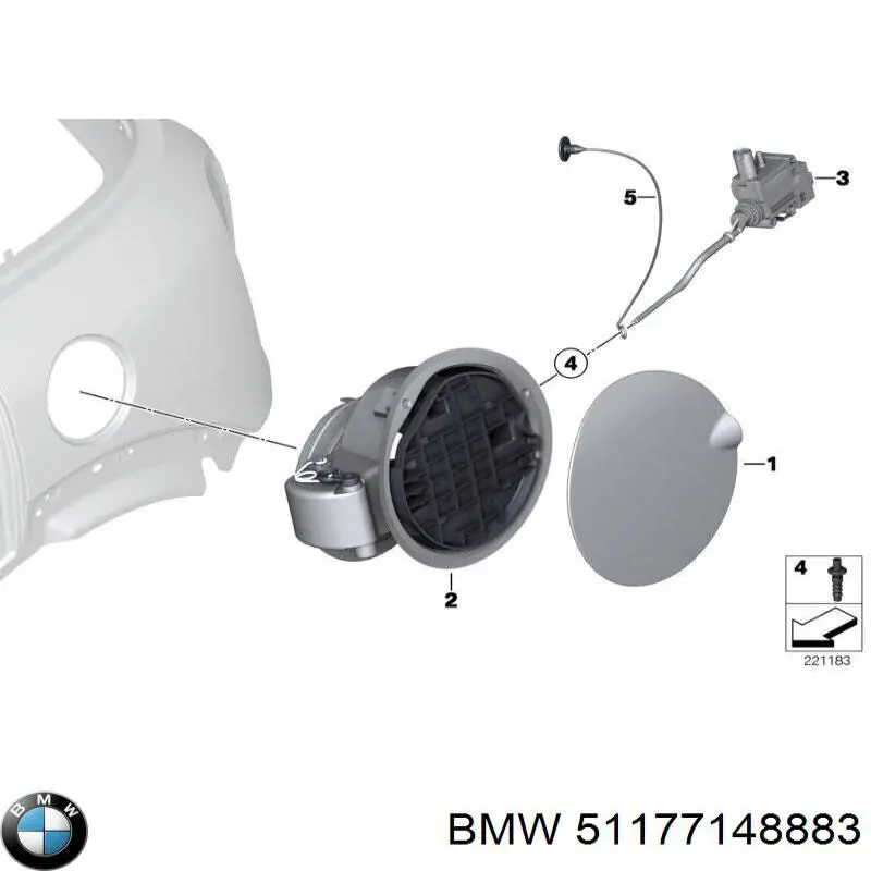 Купити 51177148883 BMW Лючок (дверцята) бензобака