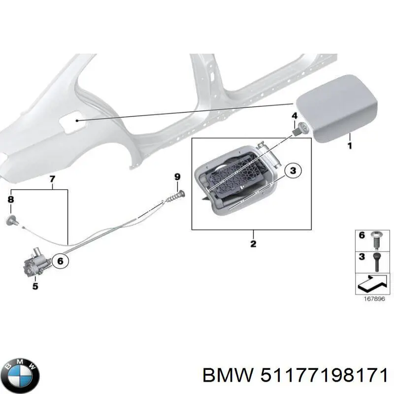 51177198171 BMW Кронштейн кріплення лючка бензобака