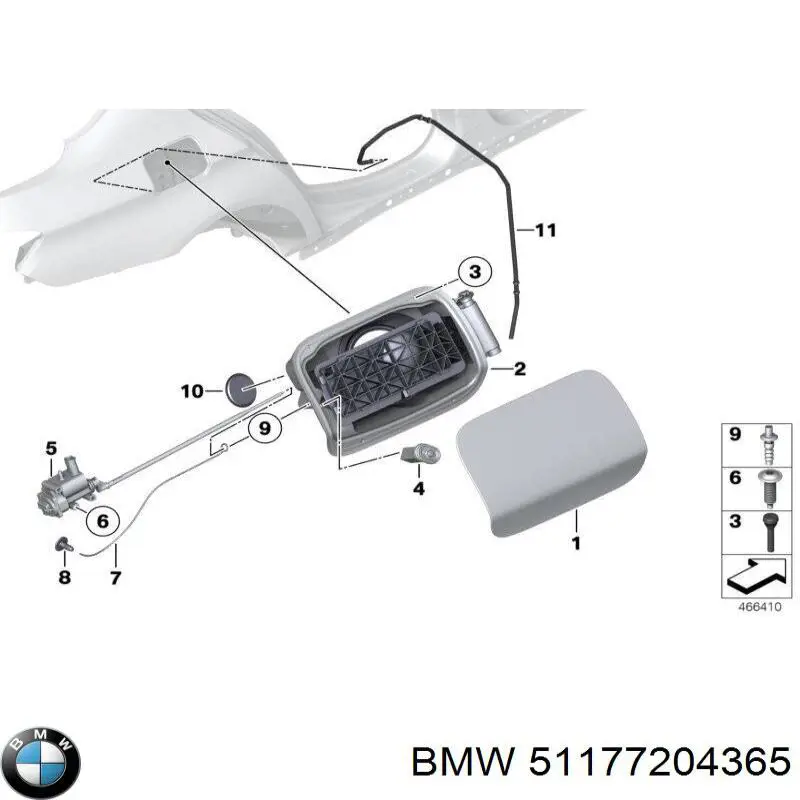 7204365 BMW Горловина паливного бака