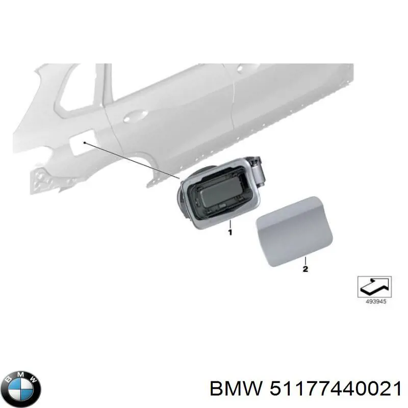 51177440021 BMW Дверцята бензобака
