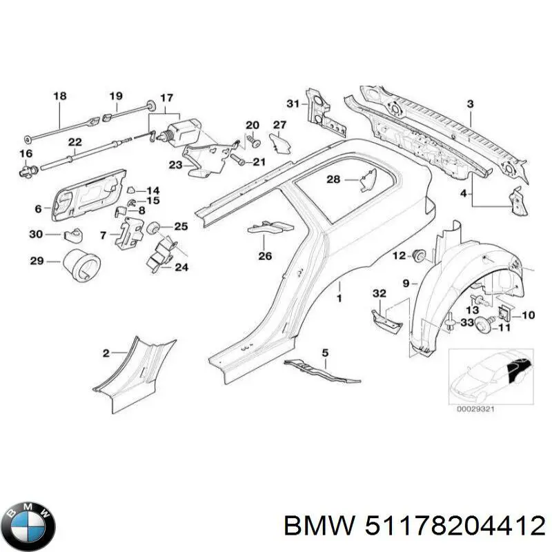 Люк б/бака на BMW 5 (E39)