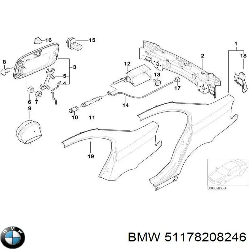 Купити 51178208246 BMW Лючок (дверцята) бензобака