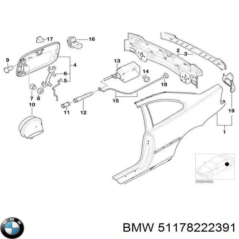 Купити 51178222391 BMW Лючок (дверцята) бензобака