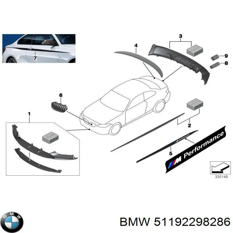 51192298286 BMW Накладка зовнішня (молдинг) порога, правий