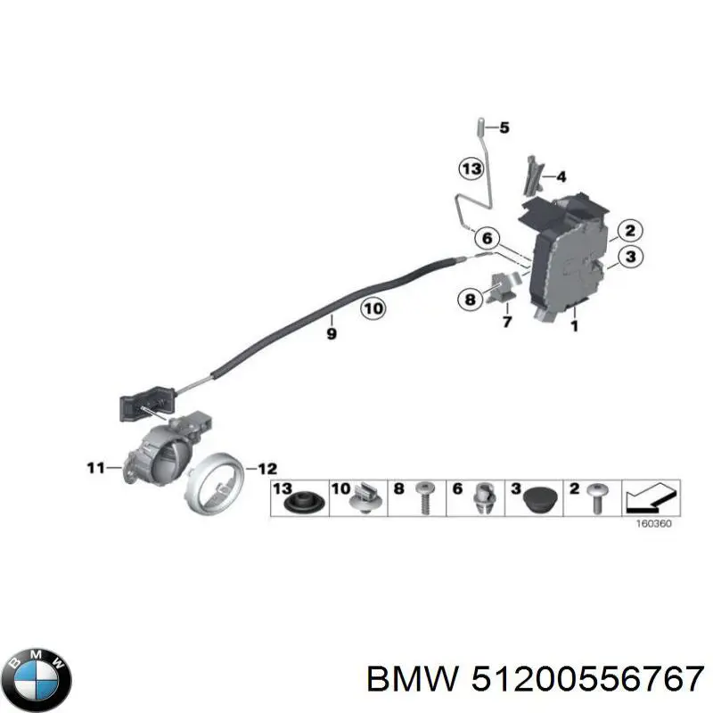 51200556767 BMW Замок двері правої передньої