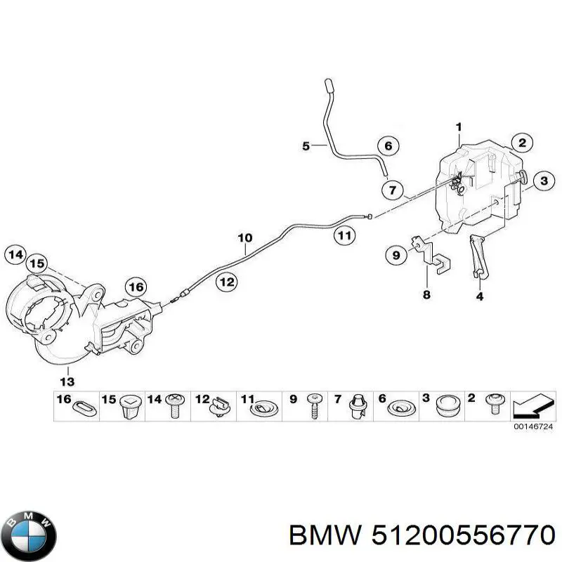 Замок передньої двері, лівої BMW 51200556770 ціна, від 236.16 USD
