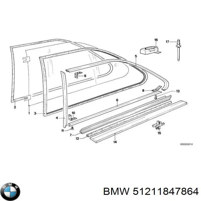 Купити 51211847864 BMW Ущільнювач лобового скла