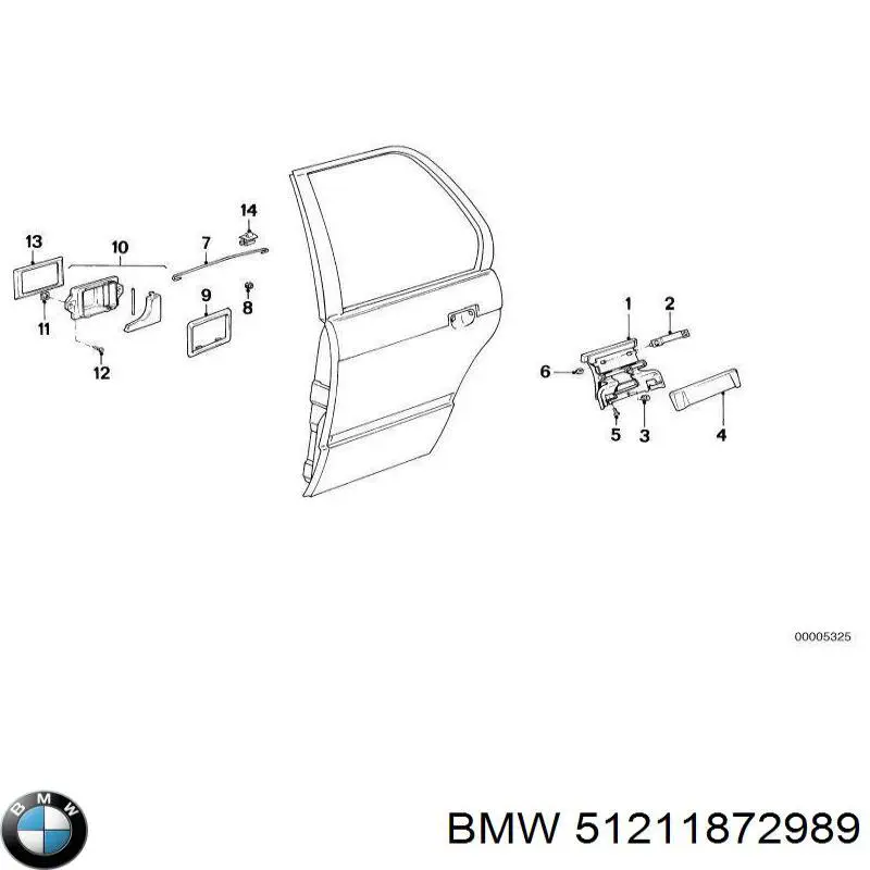 Купити 51211926305 BMW Ручка дверей лівоих, зовнішня, перед/зад