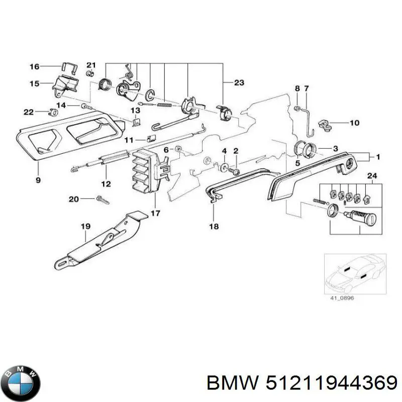 Купити 51211944369 BMW Ручка передньої двері внутрішня ліва
