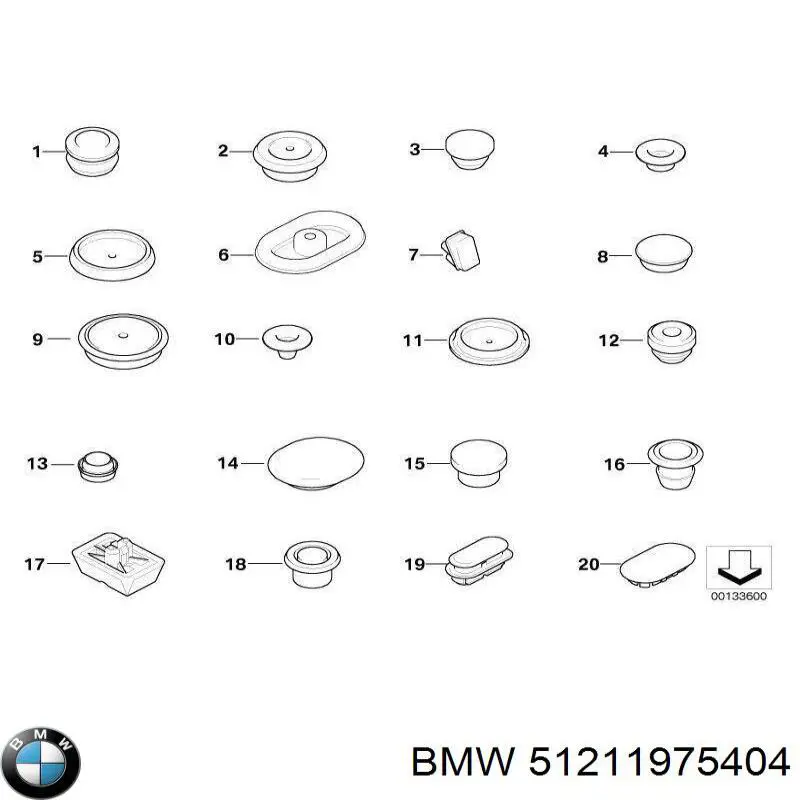 Ремкомплект головного гальмівного циліндру BMW 51211975404 ціна, від 1.27 USD