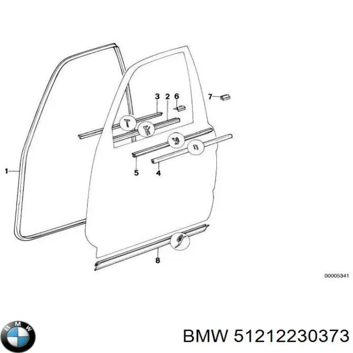 51212230373 BMW накладка передньої лівої двері